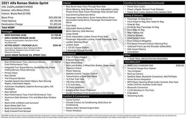 alfa romeo stelvio 2021 ZASPAJAN4M7C99590 image alfa romeo stelvio 2021 ZASPAJAN4M7C99590 image
